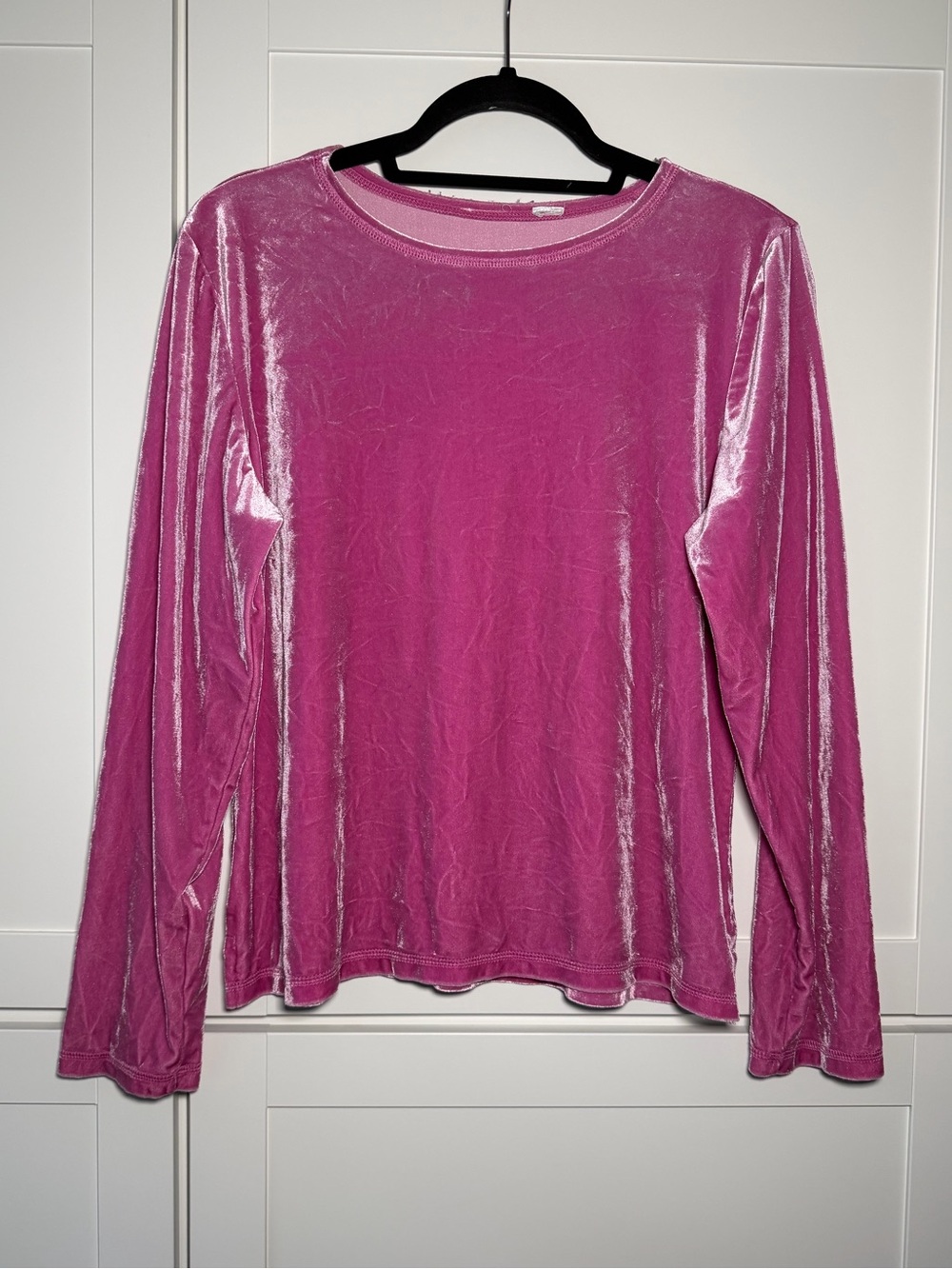 Vintage Y2K Pink Velvet Long Sleeve Top Fairy Preppy Retro Whimsical Neon